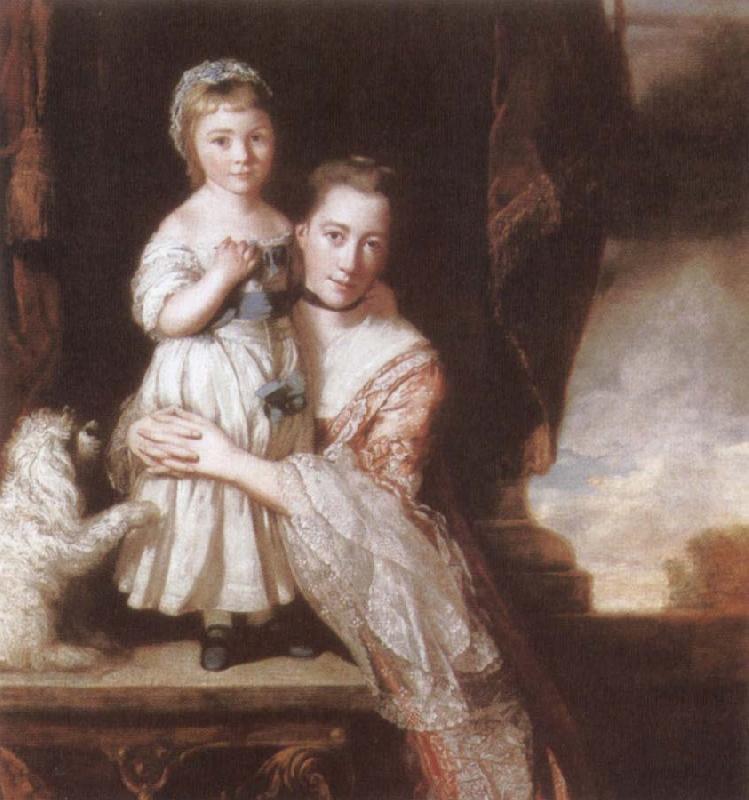 Sir Joshua Reynolds The Countess Spencer with her Daughter Georgiana oil painting image